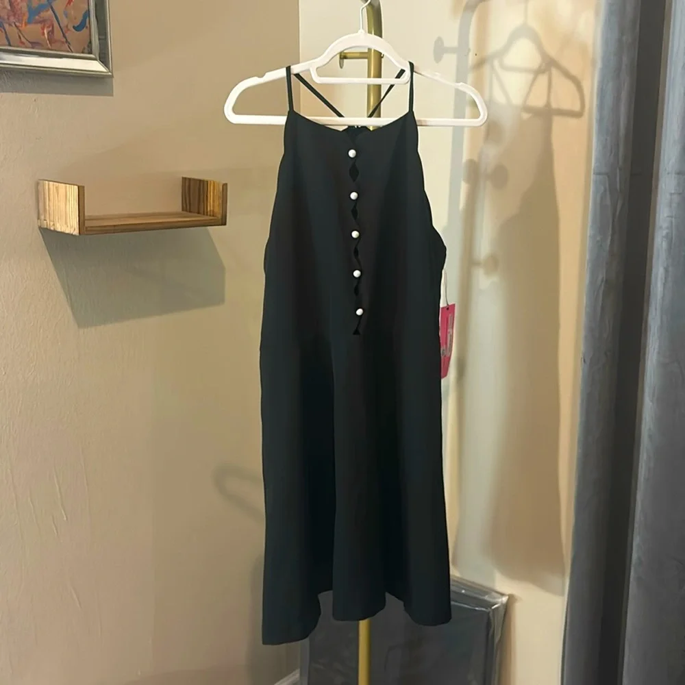 NWT Betsy Johnson black scalloped edge dress sz 8 - Picture 1 of 8